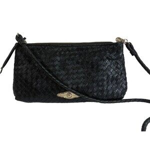 Elliott Lucca Leather Women's Handbag Crossbody Purs Shoulder Strap Black